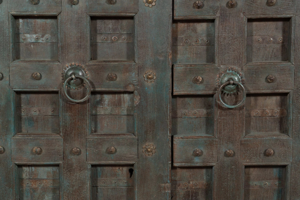 Biscottini Porta portone in legno massello e ferro da interno o da esterno vecchia e antica medievale
