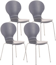 Set 4 Sedie Impilabili Diego in Legno Robusto grigio