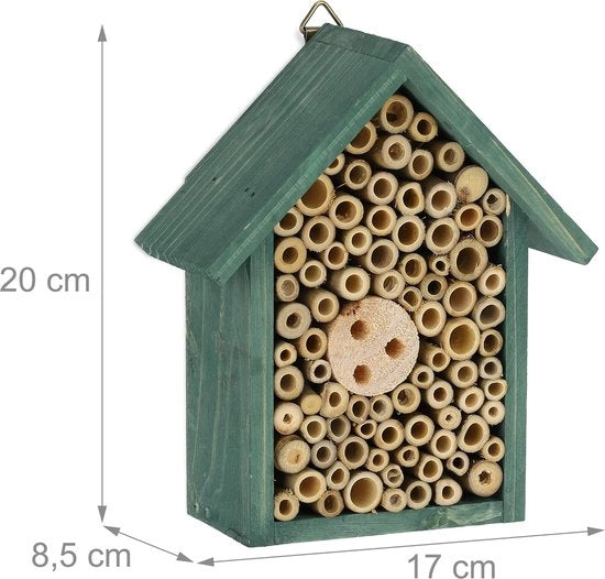 Hotel per insetti / Design hotel per insetti con materiale naturale - Per api, farfalle e farfalle - Per appendere ,20x17x8,5 cm