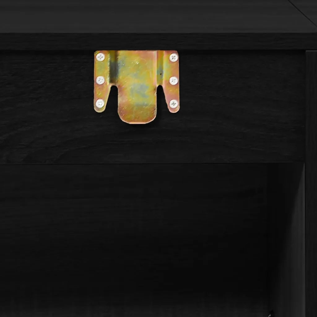 Set Mobili da Bagno 2 pz Nero in Legno Multistrato 242559