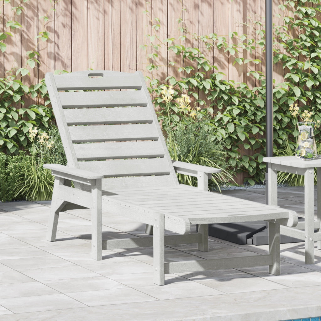 lettino da sole Bianco 53x162x98.5 cm HDPE