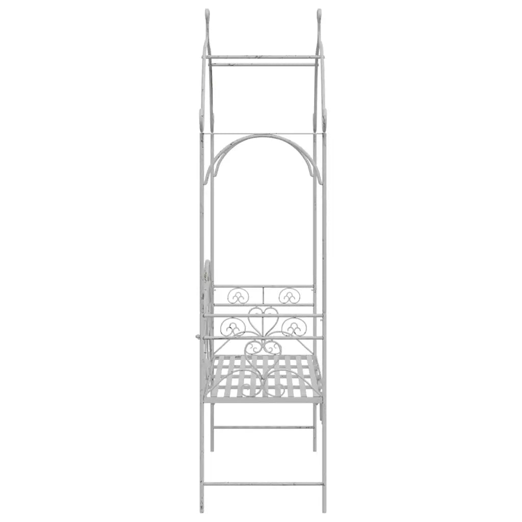 Panchina da giardino Bianco Antico 121 x 48 x 200 cm Acciaio 42008120