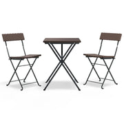 Set Pieghevole da Bistr¨° 3 pz | Set Salotto da Giardino Marrone in Polyrattan