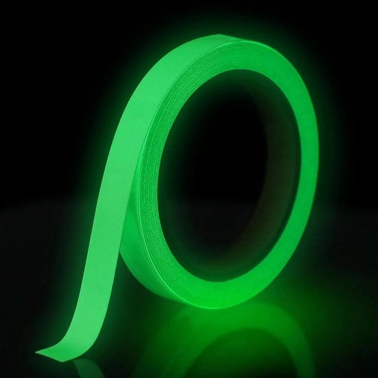 Tappetino riflettente - Nastro luminescente - per decorazione notturna, scale, muri, uscite di emergenza - 15mm x 5m - Alta visibilità