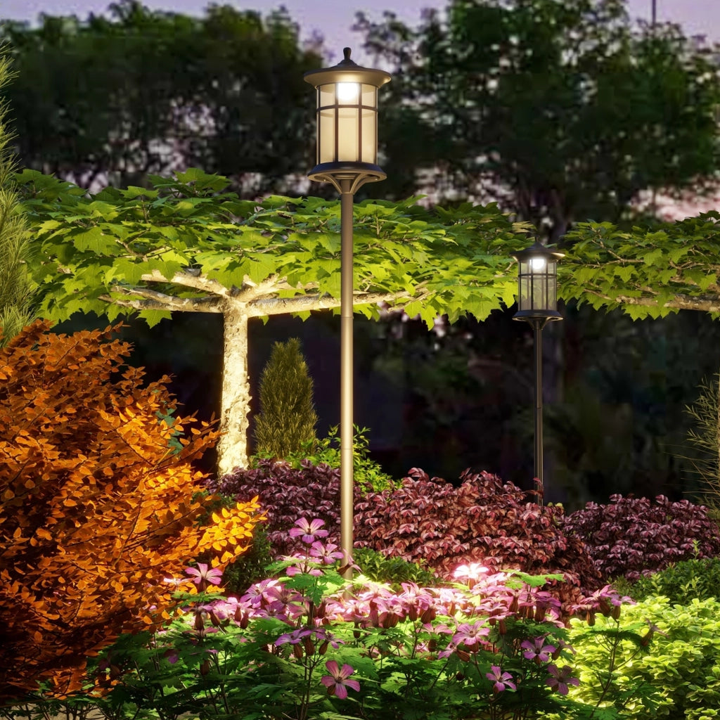 Lampione Solare da Giardino ¨C zephmum ¨C 184 cm, Nero, IP44
