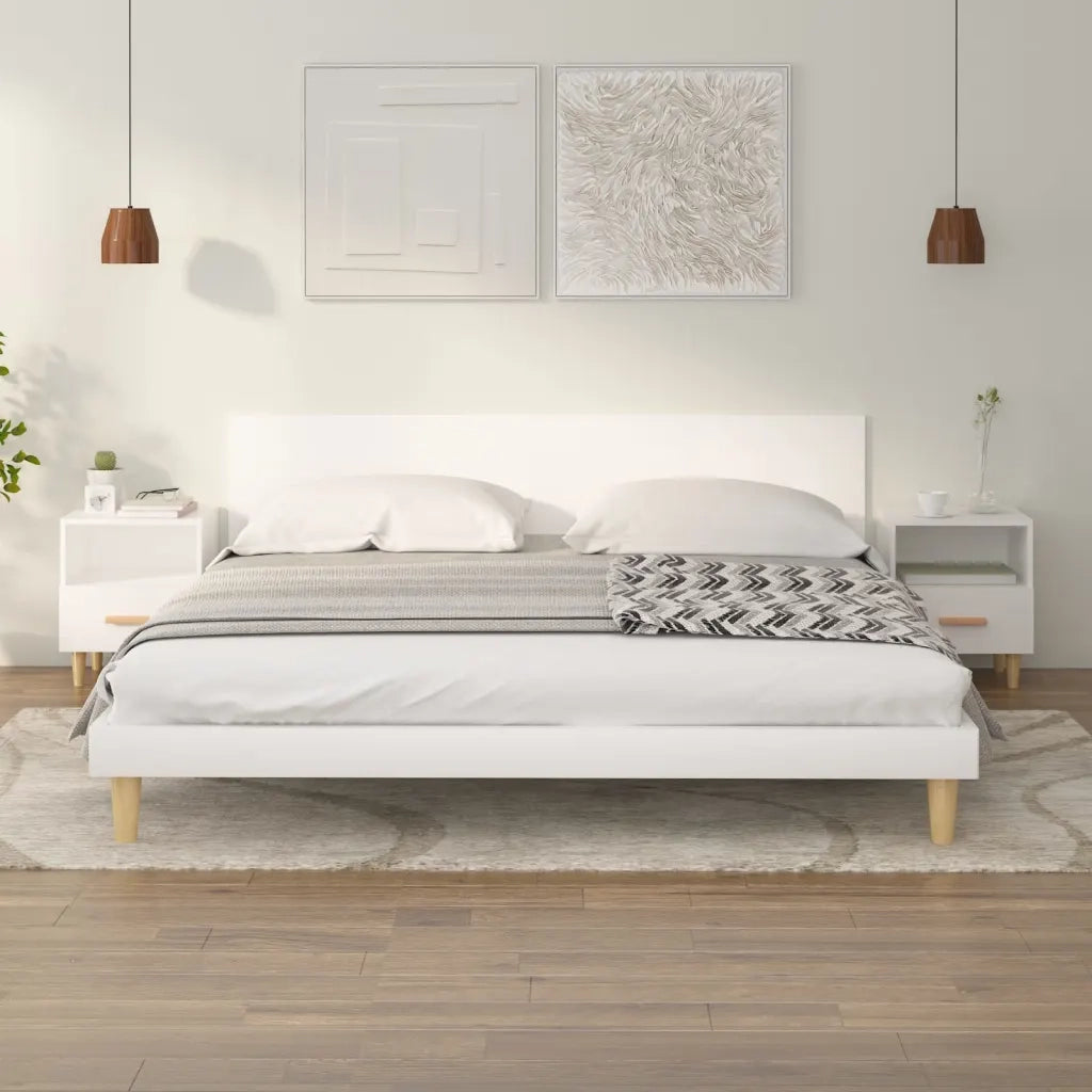 Comodini 2 pz-Set di 2 Tavolino da notte Bianchi 40x35x47 cm