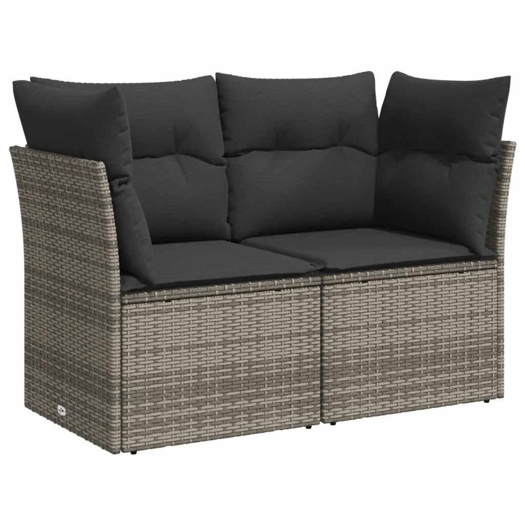 Set Divani da Giardino 7 pz con Cuscini Grigio in Polyrattan 3266380