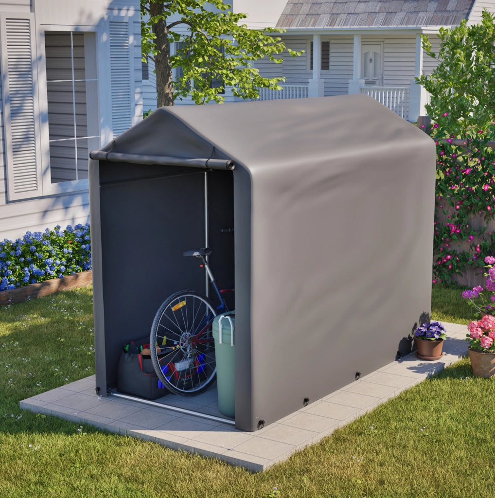 Garage per biciclette in acciaio 187x100x160 cm grigio scuro