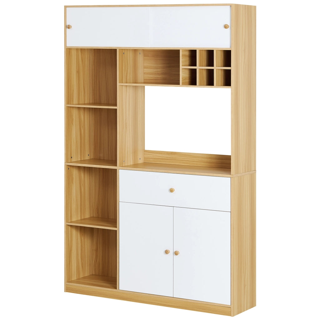 Armadio da cucina con LED - Zephmum- 115x35x180cm- Con cassetto e tre ante