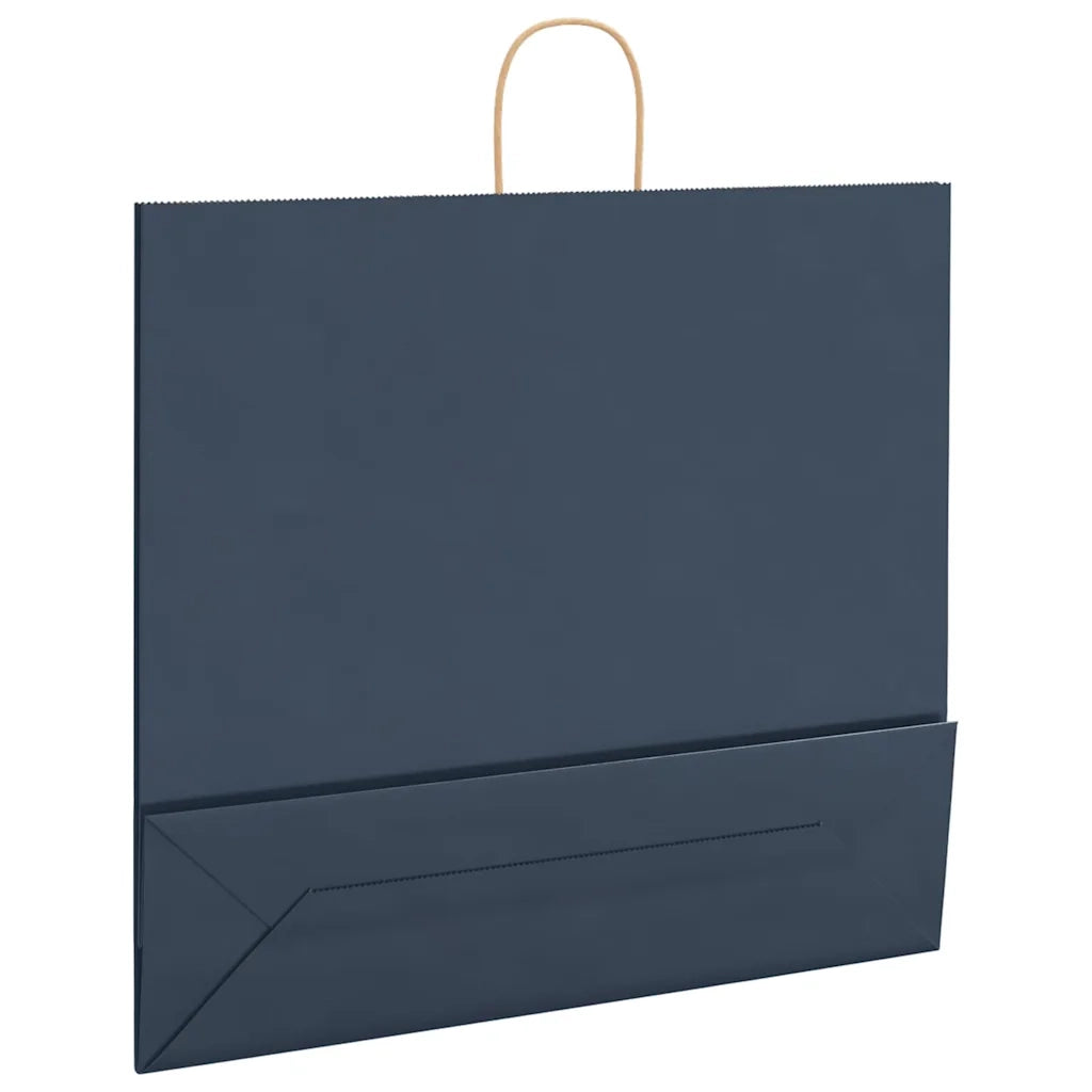 Sacchetti di Carta 250 pz con Manici Blu 54x15x49 cm