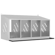 Nido per Polli con 4 Scomparti in Metallo Galvanizzato Argento CFW7193287