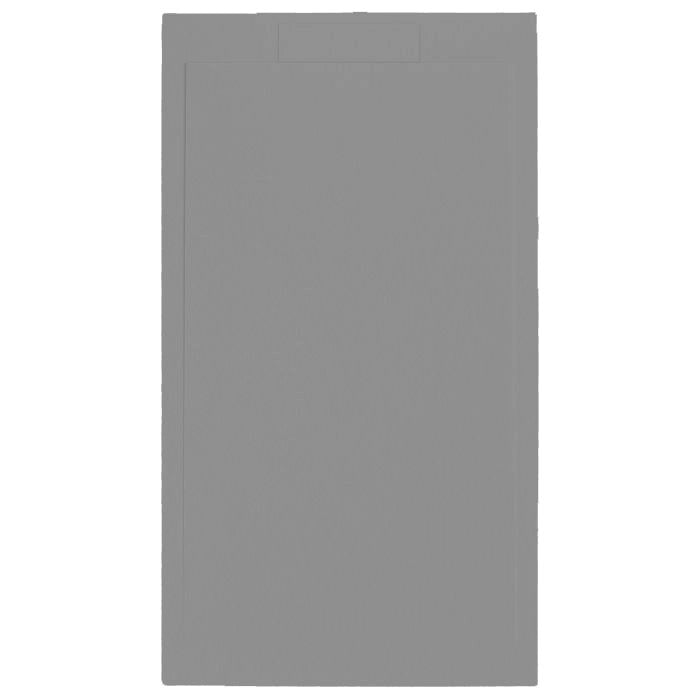 Piatto doccia in pietra SOLIDSTONE alto 2,8 cm con bordo - Grigio - Misura: 90x90 x 2,8h