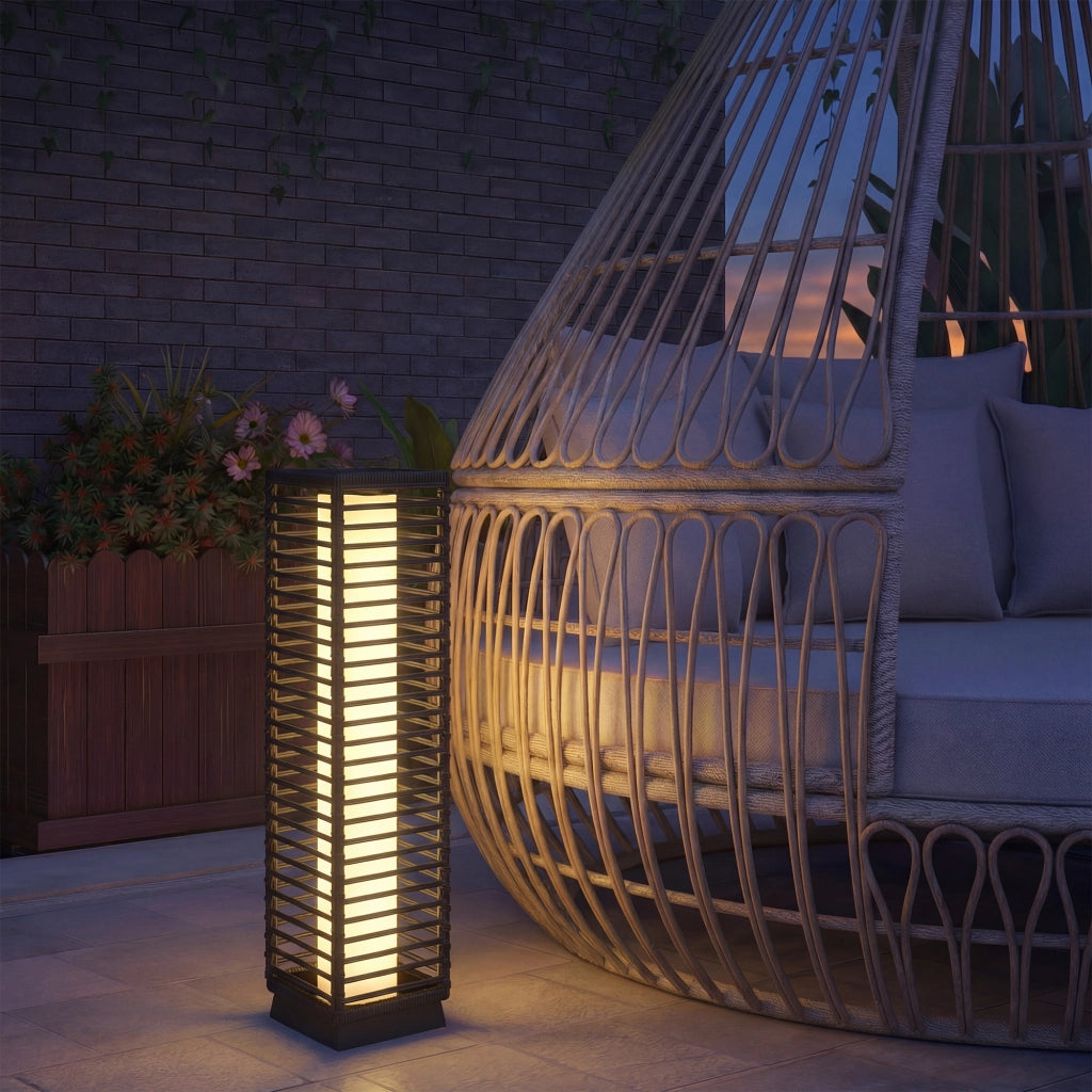 Lampada da giardino solare in resina ¨C zephmum ¨C 16x16x68 cm nero
