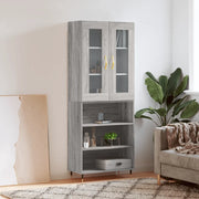 Credenza Grigio Sonoma 69,5x34x180 cm in Legno Multistrato 3198711