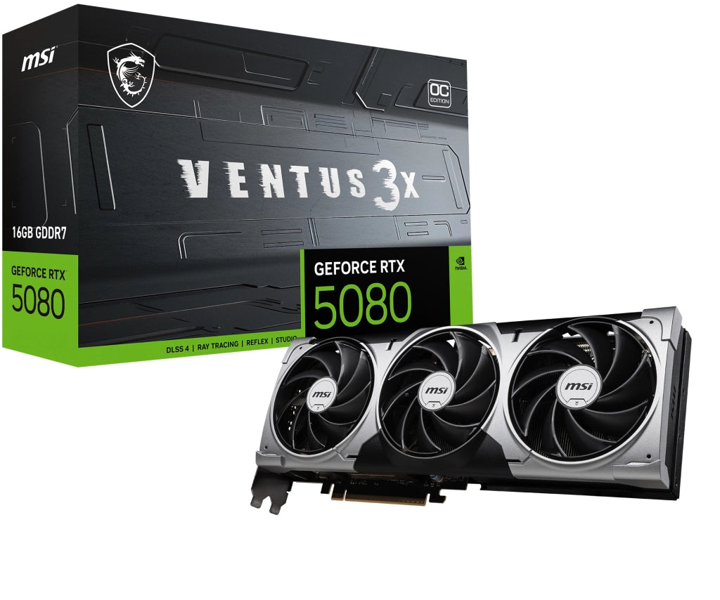 Msi ventus geforce rtx5080 16g 3x oc nvidia geforce rtx 5080 16 gb gddr7 - 912-V531-428