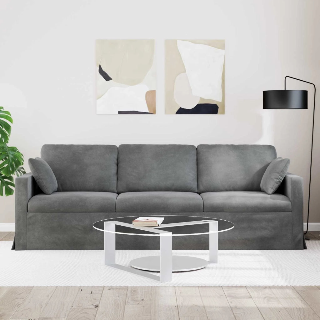 Divano Grigio scuro 228 x 78 x 80 cm Velluto 42024441