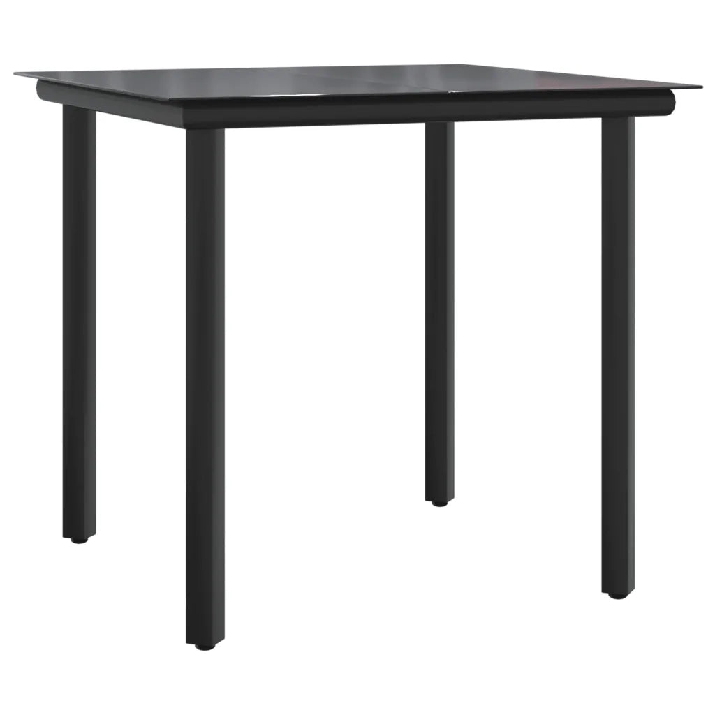 Set da Pranzo da Giardino 3 pz | Set Salotto da Giardino Nero in Textilene e Acciaio