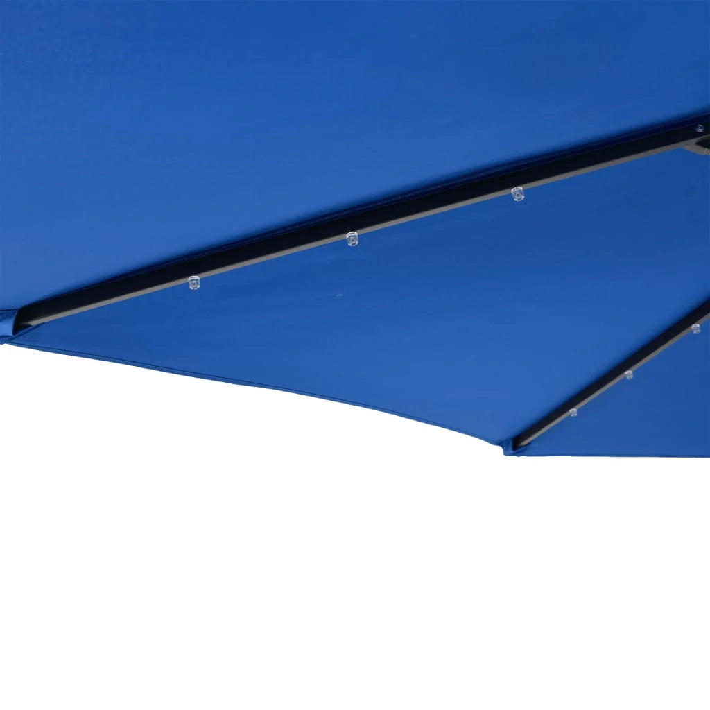 Ombrellone da giardino inclinabile con manovella 225 x 225 x 212 cm protezione UV design moderno in poliestere azzurro 02_0056374