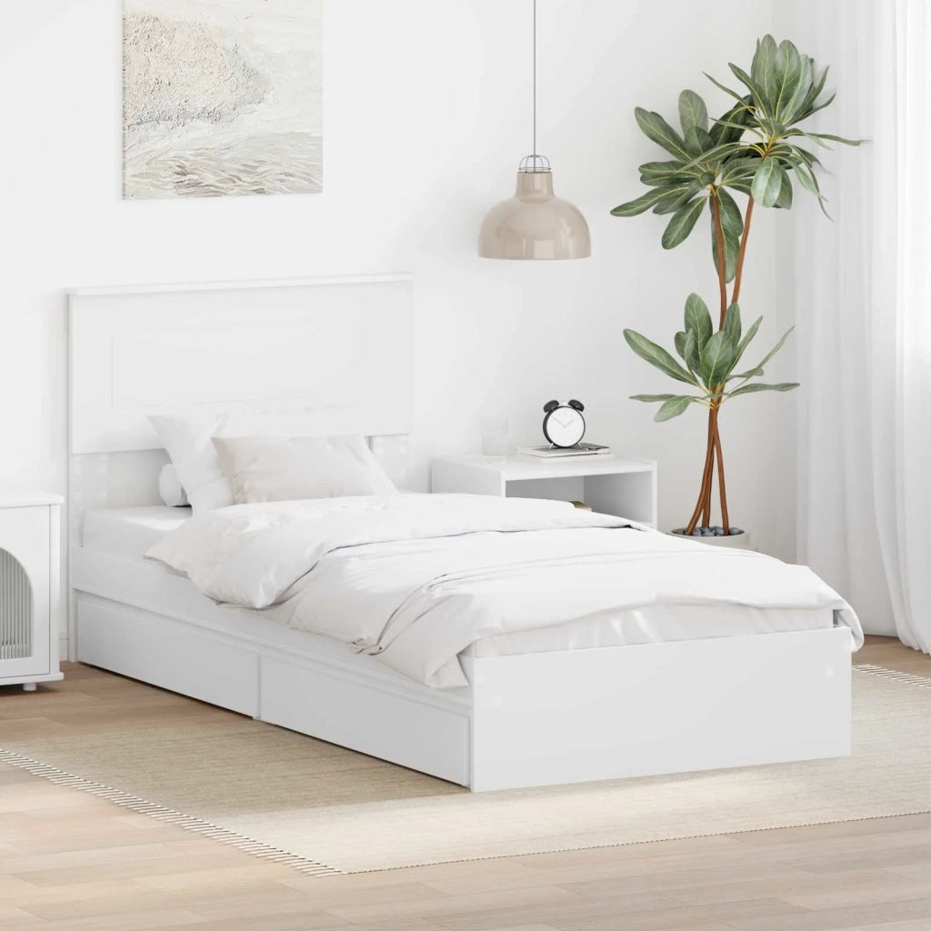 Letto con Contenitore Bianco 75 x 190 cm Legno multistrato 3408508
