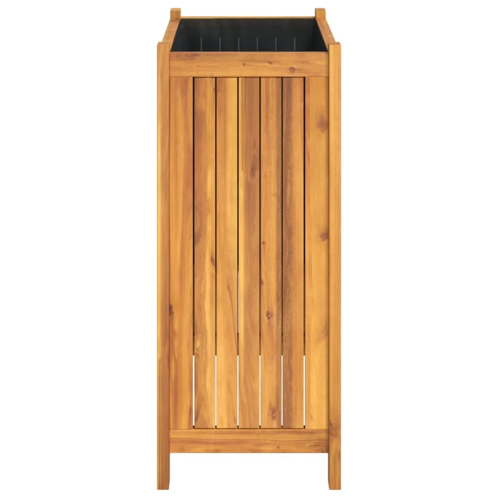 Fioriera rialzata per piante fiori terrazza giardino con rivestimento 54 x 31 x 75 cm legno massello di acacia marrone 02_0038140