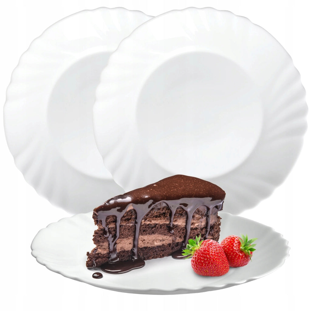 Set di 3 piatti da dessert KADAX da 20 cm, colore bianco.