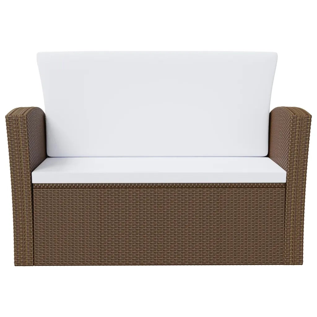 Set Divani da Giardino 16 pz con Cuscini in Polyrattan Marrone 3095944