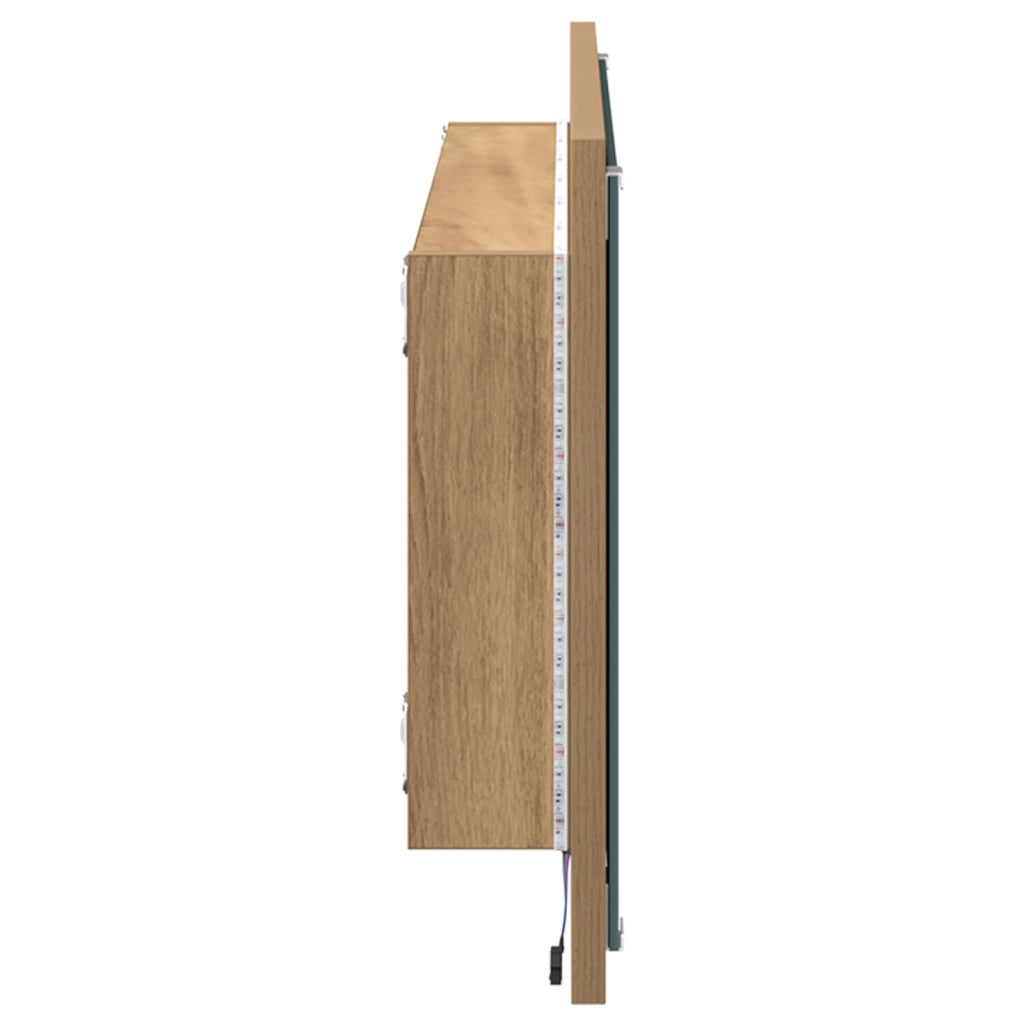 Specchio da Bagno Quercia Artigianale Legno ingegnerizzato, Vetro