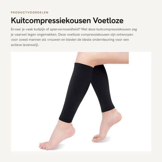 Compressi per piedi senza calze - 20-30 mmHg - Sostegno - Circolazione sanguigna - Riduzione della fatica muscolare - Protezione contro i crampi muscolari - Gonna compressa