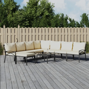 Set Salotto da Giardino 9pz con Cuscini Sabbia in Acciaiocod mxl 76733