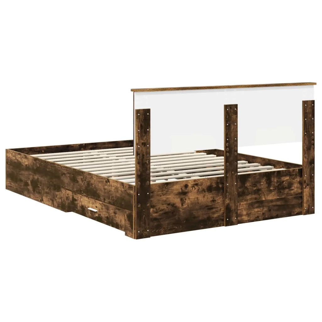 Struttura del letto Rovere fumé 140 x 200 cm Legno multistrato 3408267