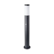 Lampada da bollard E27 80 cm con corpo in acciaio inossidabile del sensore PIR Nero IP44