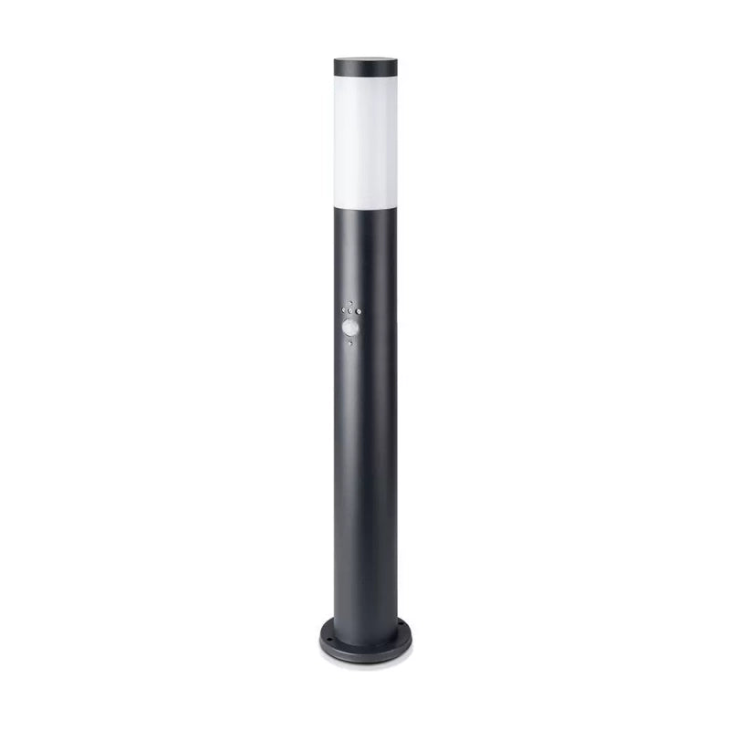 Lampada da bollard E27 80 cm con corpo in acciaio inossidabile del sensore PIR Nero IP44