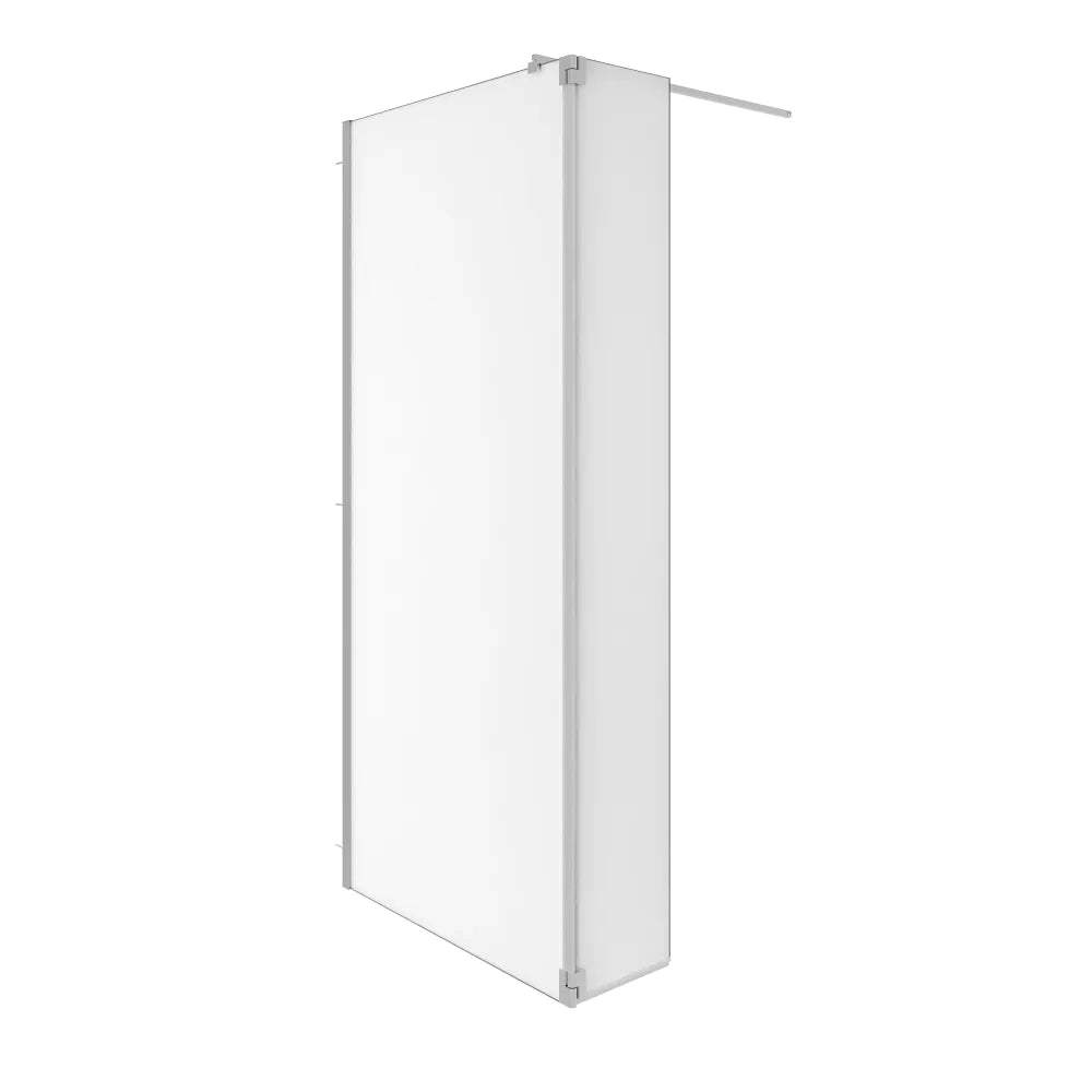 Doccia walk-in 90cm + anta 30cm vetro 8mm opaco profili cromo | Keros