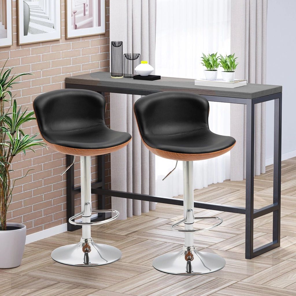 Sgabelli da Bar Set 2 Pezzi ¨C Xylo ¨C Altezza Regolabile Metallo Girevole Nero