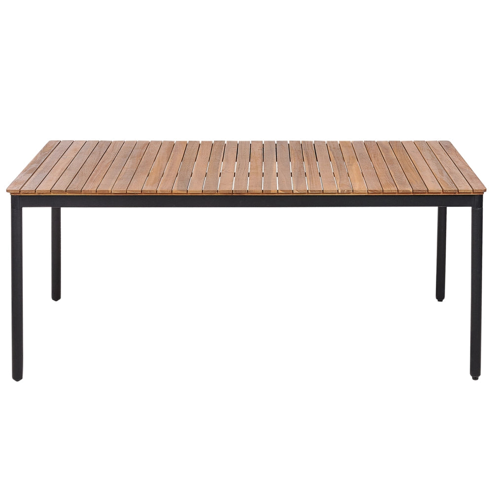 Lampada da tavolo da pranzo da giardino in legno di acacia 180 x 90 cm per 6 persone da esterno rettangolare in stile rustico