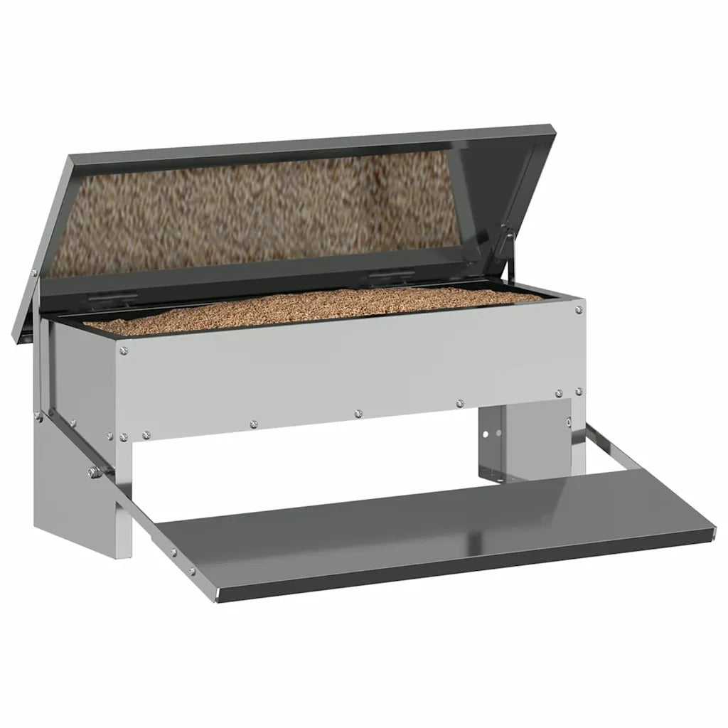 Mangiatore a Pedale per Pollo Argento 48,5 x 39,5 x 19 cm CFW2244799