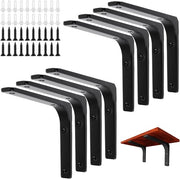 Sostegno a muro 200 x 250 mm metallo nero - 8 pezzi sostegno pannelli - alta capacità di carico - con viti e ancore