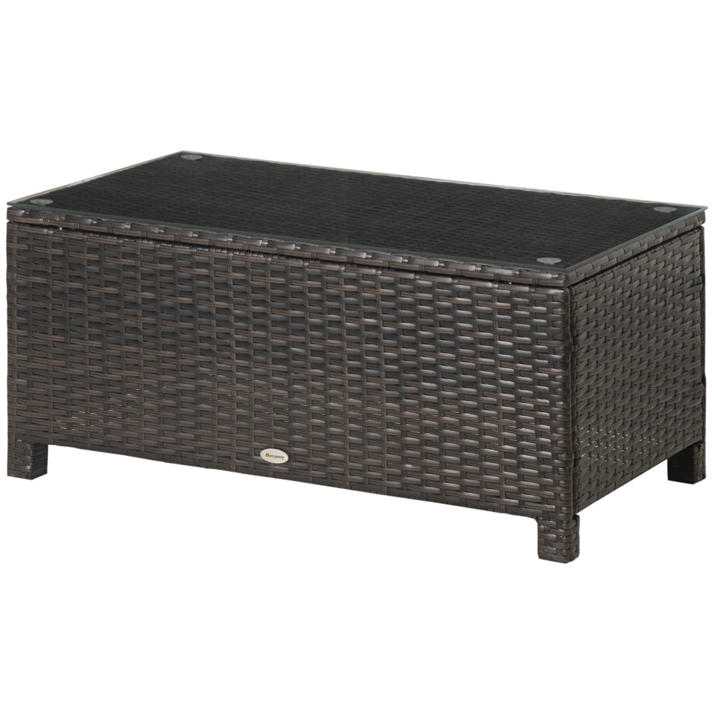 Tavolino da salotto ¨C zephmum ¨C Polyrattan marrone 85x50x39