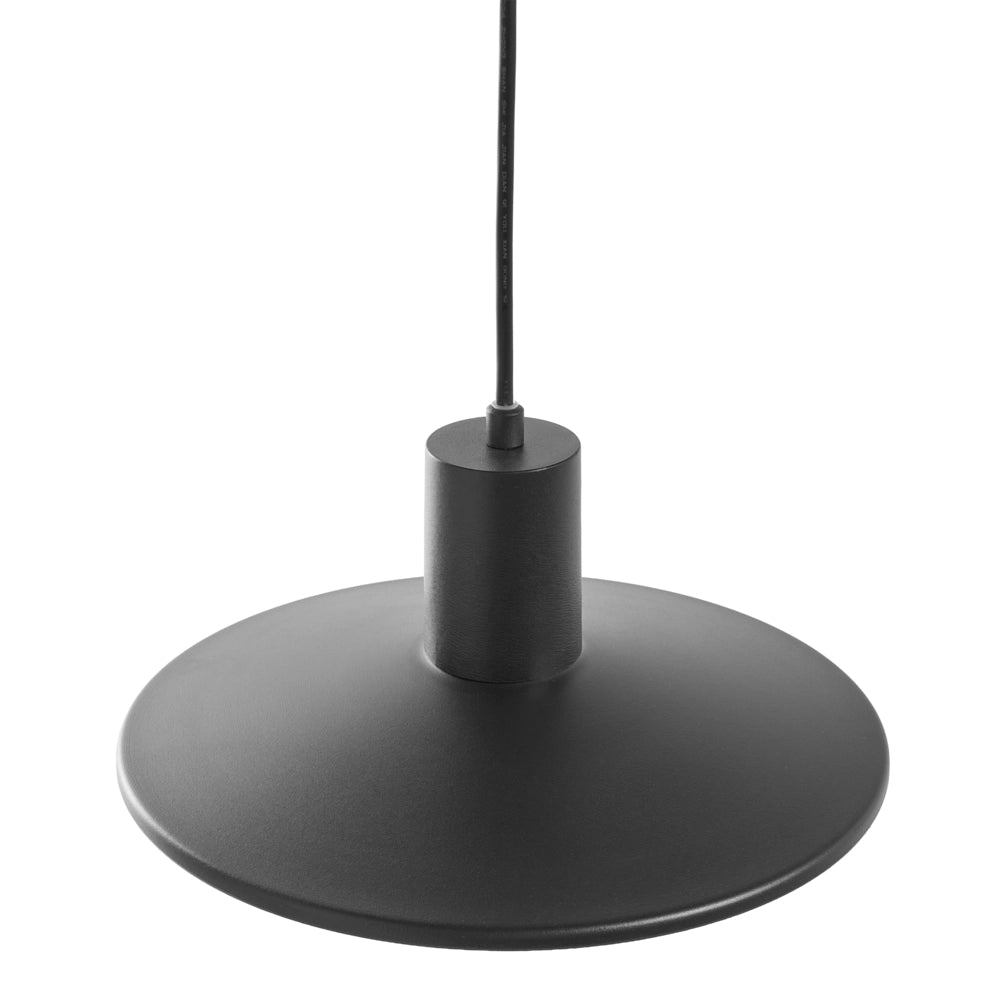 Lampada da esterno a sospensione in alluminio nero, finitura opaca, paralume sintetico, stile moderno