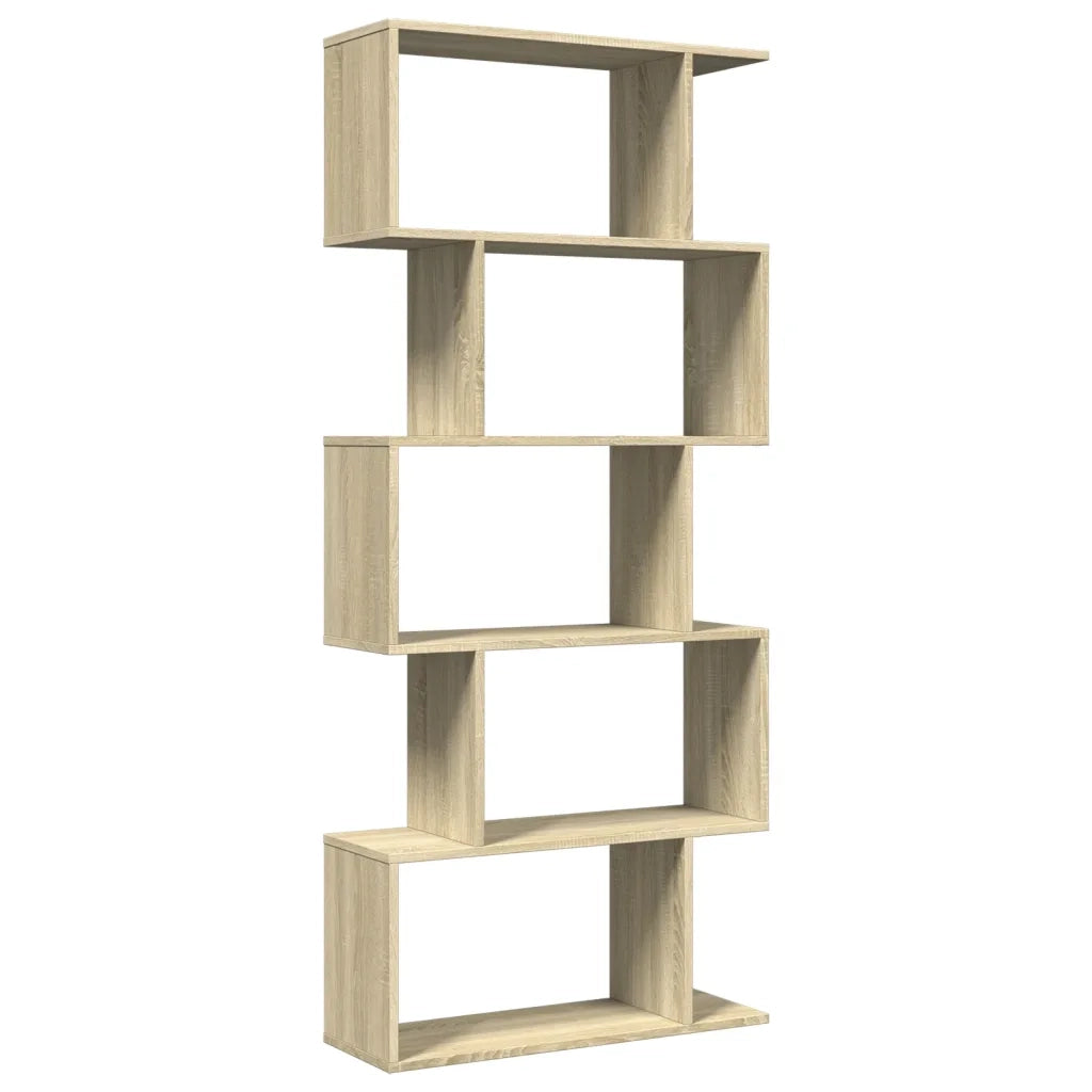 Libreria Divisorio 5 Ripiani-Scaffale per Libri-Mobile di Stoccaggio Sonoma 70x24x161 cm in Truciolato