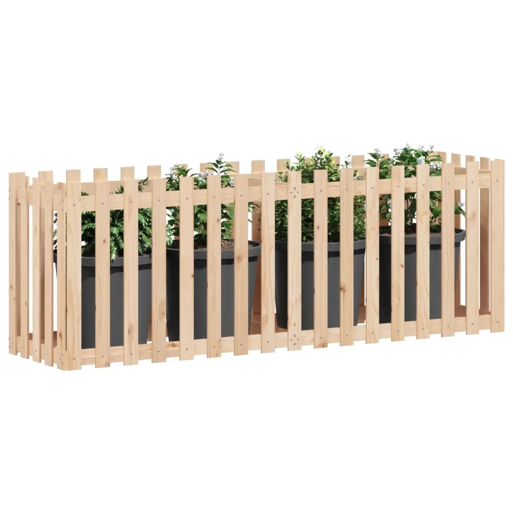 Fioriera da Giardino a Recinzione-Vaso da Esterno 200x50x70cm in Massello Pino
