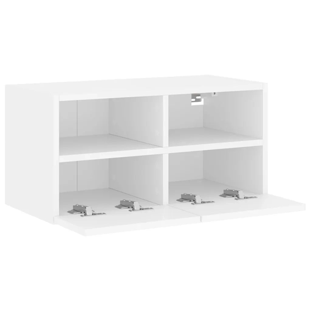 Mobile TV a Parete-Mobile TV a Muro Bianco 60x30x30 cm in Legno Multistrato