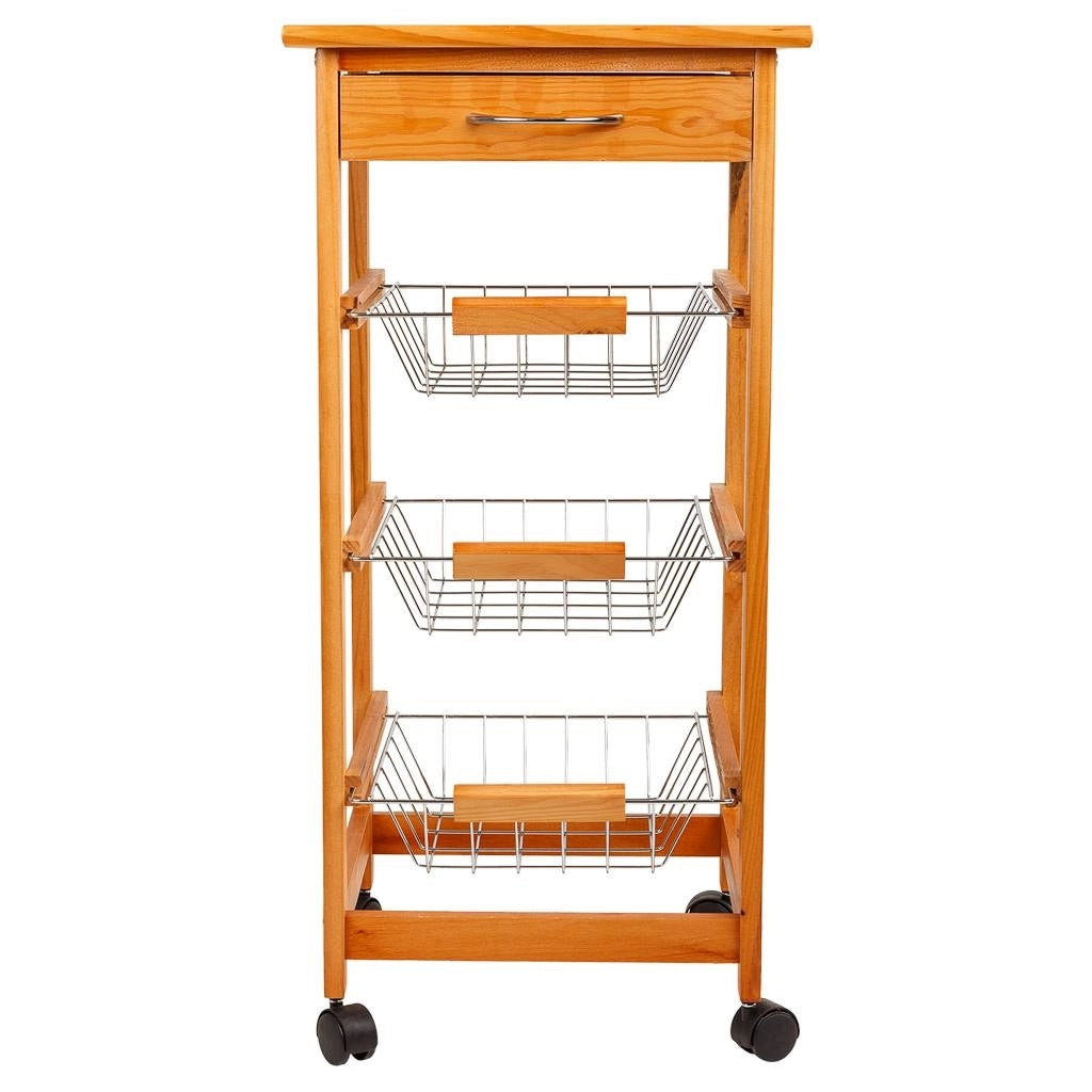 Carrello da cucina in legno marrone 37x37x76h