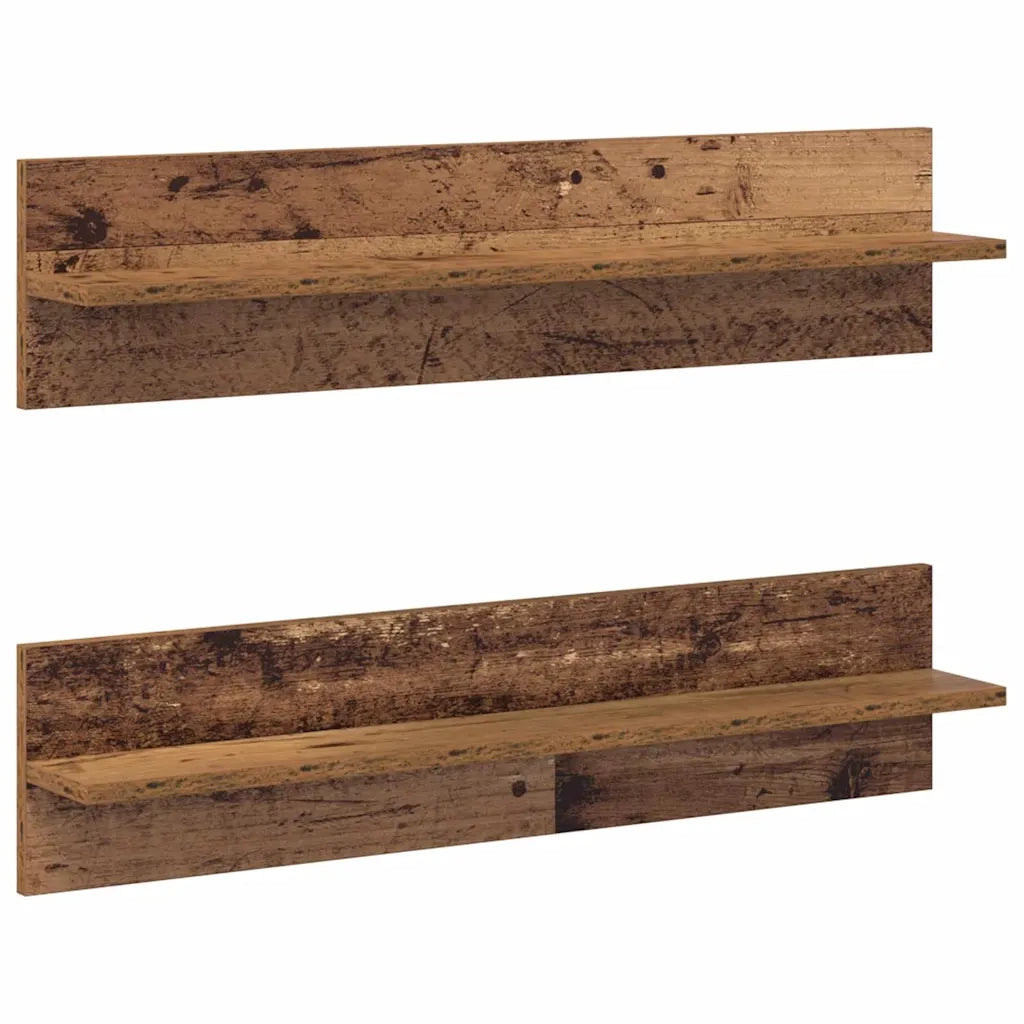 Scaffale da parete 2 pcs Legno vecchio 80 x 11,5 x 18 cm 875188