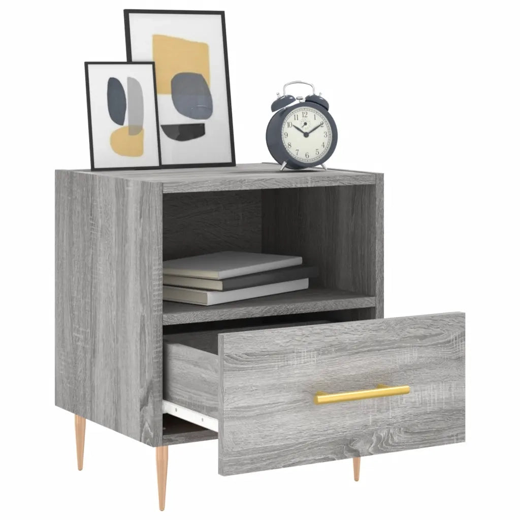 Comodino Grigio Sonoma 40x35x47,5 cm in Legno Multistrato 827416