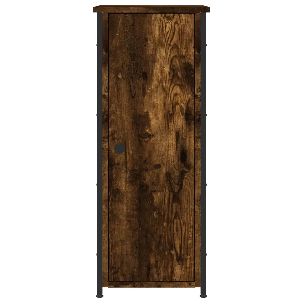 Comodino Rovere Fumo 32x42x80 cm in Legno Multistrato 825967