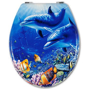 Trade Shop - Copriwater Universale Legno Mdf Stampa Cerniere Acciaio Wc Bagno Fondale Marino -        3,5