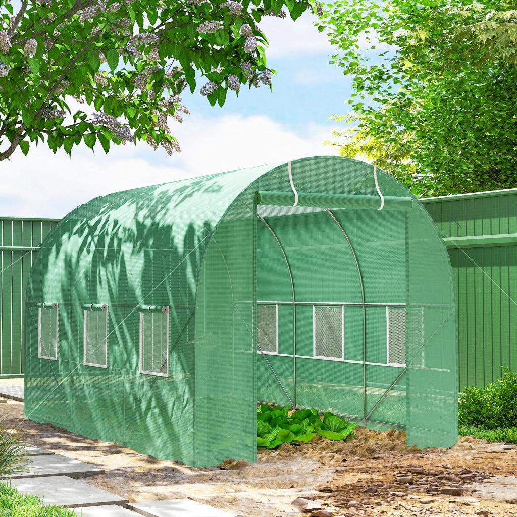 Serra Tunnel da Giardino - Xylo - 7m2 3,5x2x2m Verde con 6 Finestre