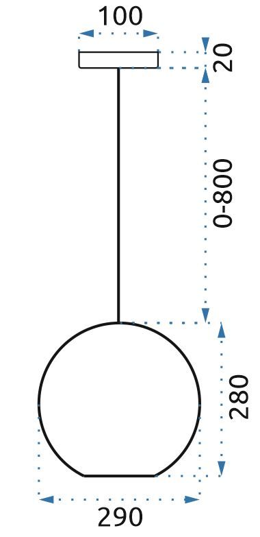 Lampada Led Da Soffitto Pensile Di Vetro Blu App445-cp