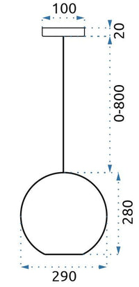 Lampada Led Da Soffitto Pensile Di Vetro Blu App445-cp